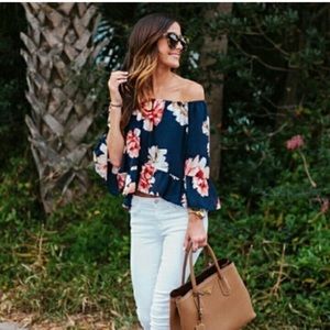 Floral off the shoulder top